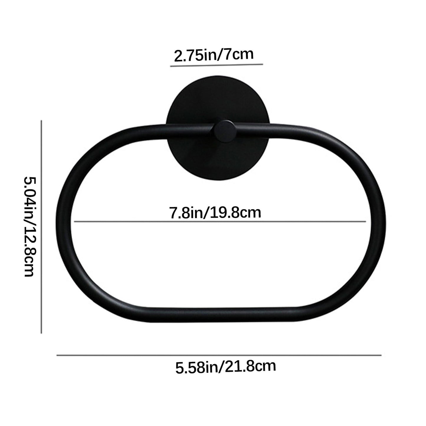 Bathroom Towel Ring Bathroom Towel Rack Adhesive Hand Towels Holder Towel Hanger Black