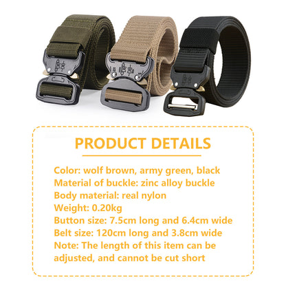 Mountgear Multifunctional Men's Outdoor Tactical Belt Outside Military Training Belt Green