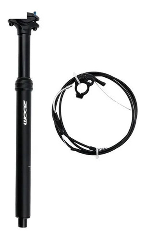 ZOOM MTB Adjustable seatpost Internal Cable 30.9 Diameter 125mm Travel Adjustable Height via Thumb Remote Lever -