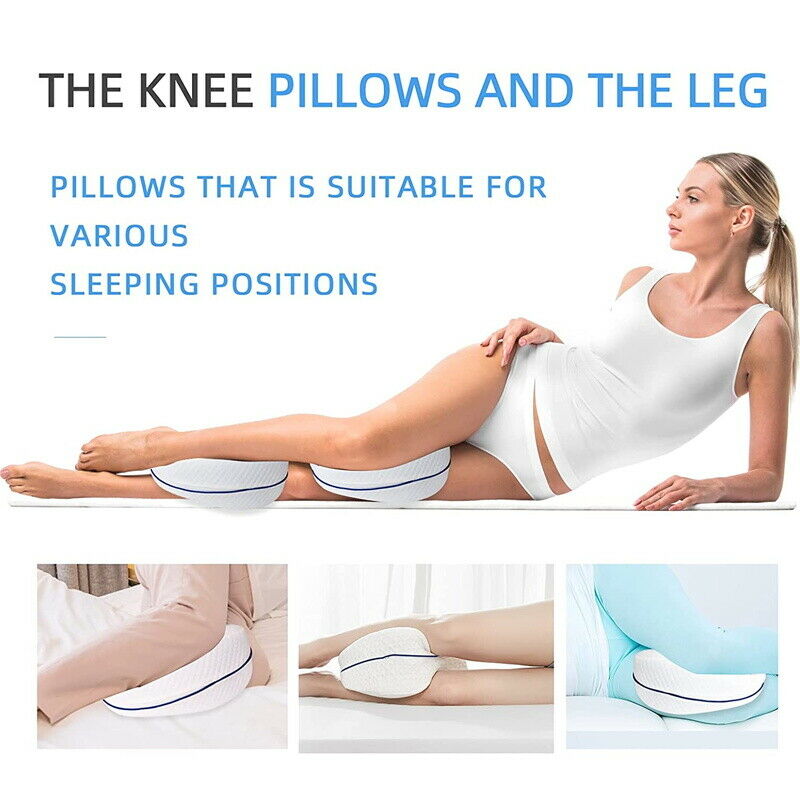 Leg Knee Support Pillow, Orthopedic Memory Foam Wedge Contour Pillow for Thighs, Leg Pillow for Back Hip Legs Knee Support Wedge and Pressure Relief, Washable Cover