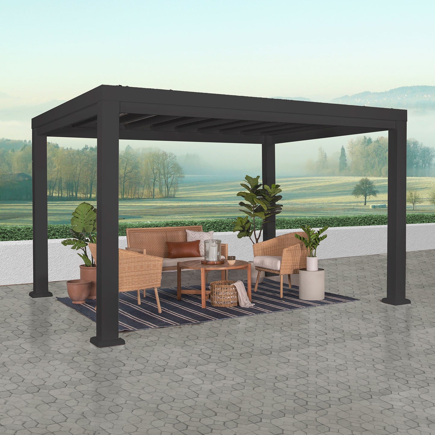 Backyard Discovery Trenton Steel Pergola 3m x 3.6m x 2.3m (12ft x 10ft)