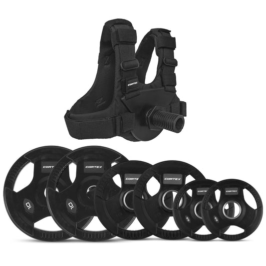 CORTEX Olympic Plate Loaded Weight Vest with 35kg Tri-Grip Plates