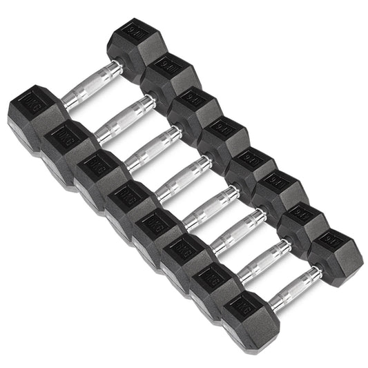 CORTEX 56kg Hex Fixed Dumbbell Set (4, 6, 8, 10kg Pairs)