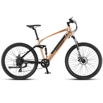 Progear Bikes E-Trail Dual Suspension E-Bike 27.5*18" in Sandstorm