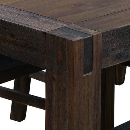 Dining Table 210cm Large Size with Solid Acacia Wooden Base in Chocolate Colour