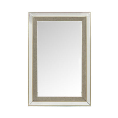 Wall Mirror MDF Silver Mirror Matching Fabric Rectangular Shape MRR-03