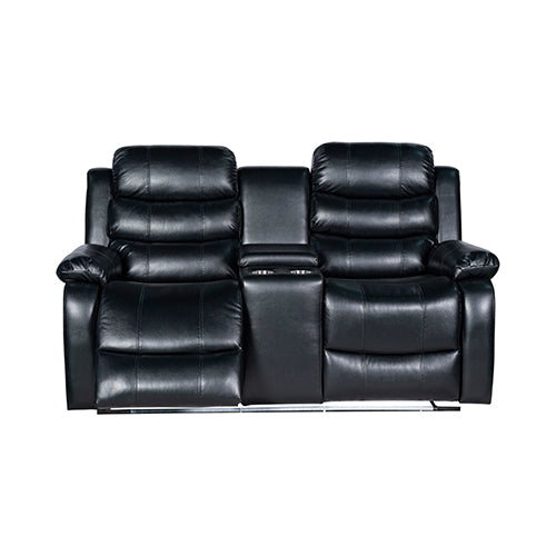 Chelsea 2R Seater Finest Leatherette Recliner Feature Console LED Light Ultra Cushioned