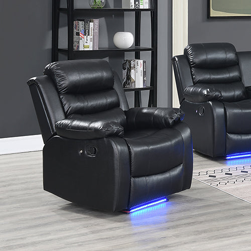 Chelsea 3R+1R+1R Seater Finest Leatherette Recliner Feature Console LED Light Ultra Cushioned