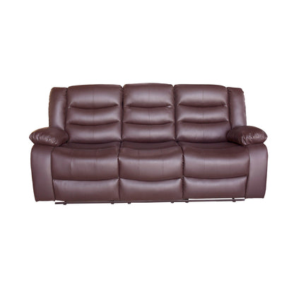 3+2+1 Seater Recliner Sofa In Faux Leather Lounge Couch in Brown