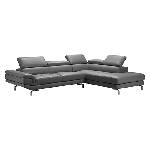 5 Seater Lounge Set Grey Colour Leatherette Corner Sofa for Living Room Couch with Chaise