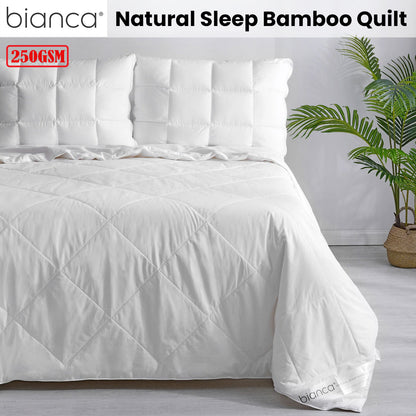 Bianca 250GSM Natural Sleep Bamboo Summer Quilt Queen