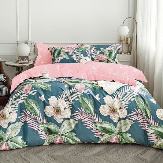 Ardor 250TC Tiki Tropical Cotton Sateen Quilt Cover Set Queen