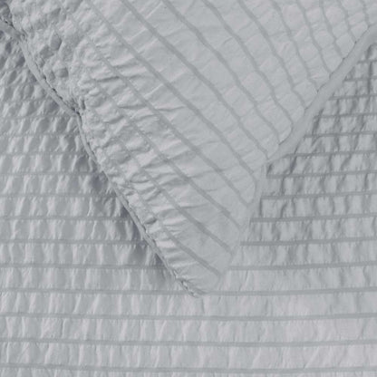 Ardor Ingrid Silver Seersucker Stripe Quilt Cover Set Double