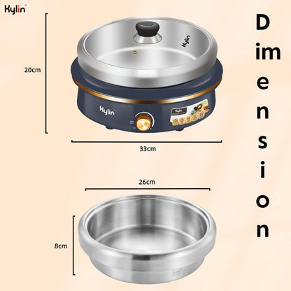 Kylin Electric 1500W Hotpot with Stainless Steel Inner Pot 4L AU-K2011