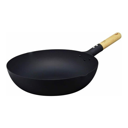 Takumi Premium Magma Plate Cast Iron Wok - Made in Japan - 24cm