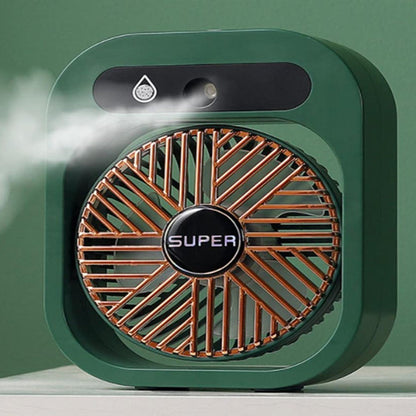 JY Ice Fog USB Air Conditioning Mist Humidfier Mini Fan - Green