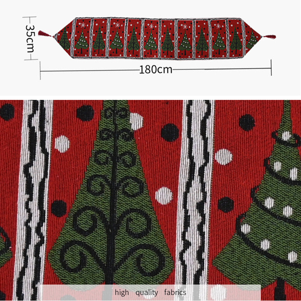 Christmas Table Runner thickened knitted Dining Tablecloth Xmas Party Decor(Garland)