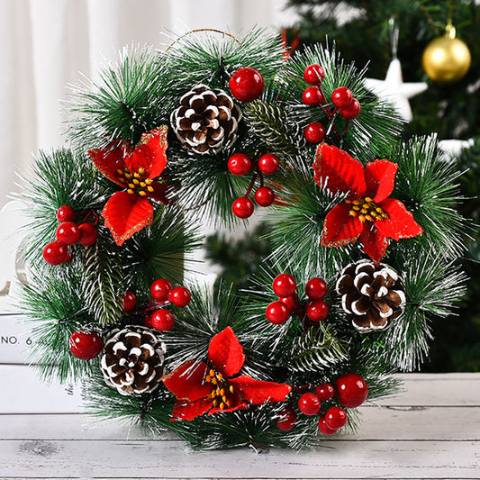 Christmas Wreath Door Garland Decoration Front Door Hanging Flowers Tree D��cor(H1-2)