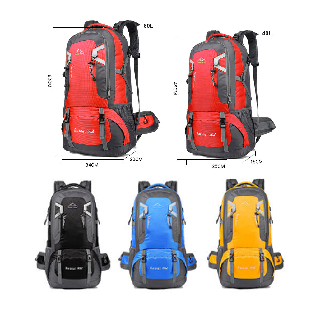 60L Waterproof Outdoor Hiking Backpack Camping Outdoor Trekking Bag(Red)