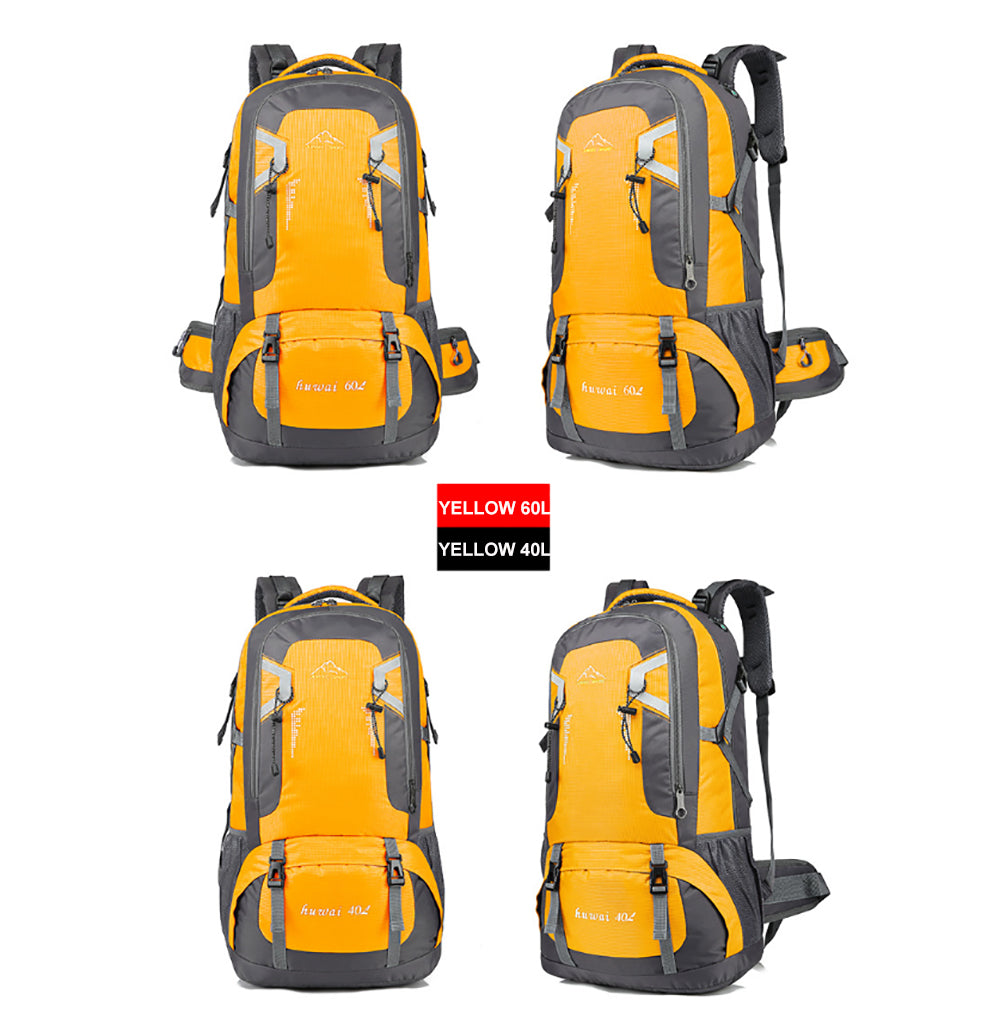 60L Waterproof Outdoor Hiking Backpack Camping Outdoor Trekking Bag(Yellow)