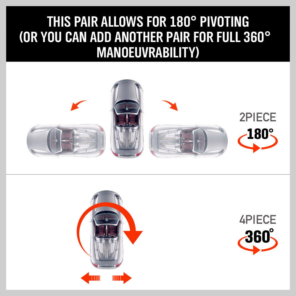 2-Piece Wheel Dolly Car Positioning Jack 450kg Vehicle Mover Transporter Trolley