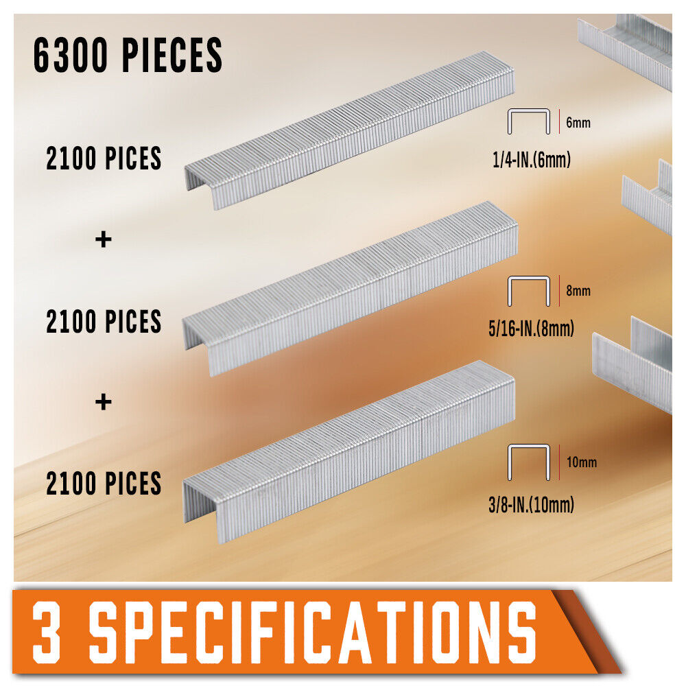 6300Pc Door Shaped Staples Nails 6/8/10mm Staple Gun Stapler Refills Upholstery