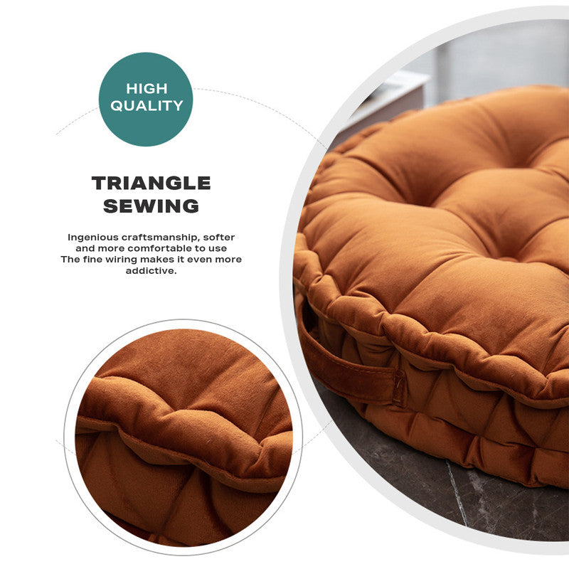 Luxury Round Pouf Tatami Cushion Meditation Floor Mat with Handle