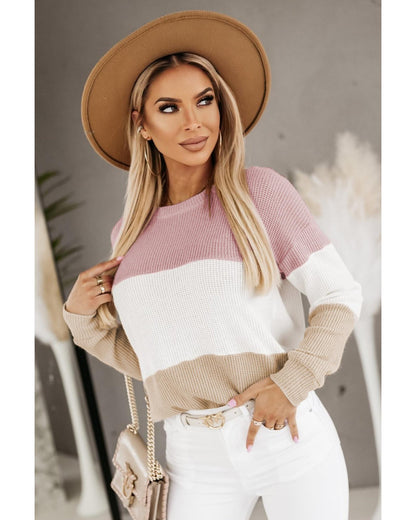 Azura Exchange Waffle Knit Long Sleeve Top - XL