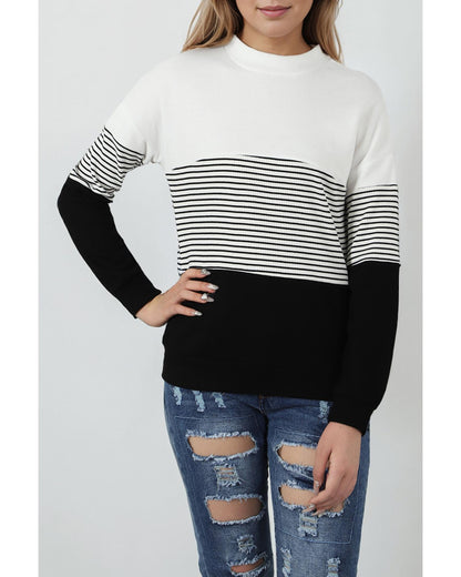 Azura Exchange Contrast Colorblock Knit Top - L