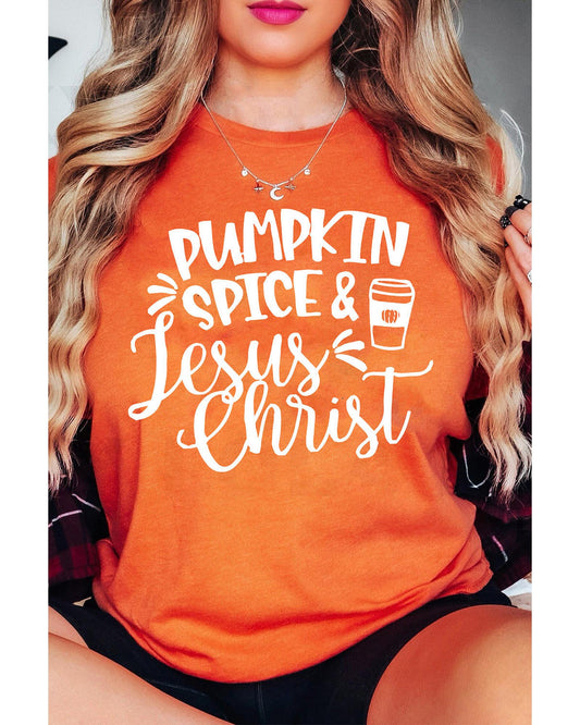 Azura Exchange PUMPKIN SPICE & Jesus Christ Graphic T-shirt - S