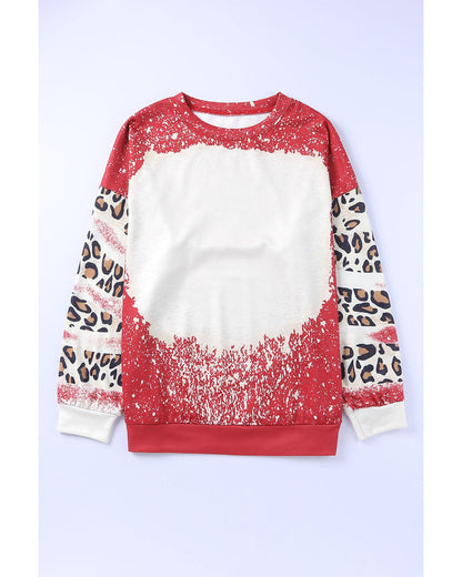 Azura Exchange Leopard Print Sweatshirt with Tie Dye Design - M