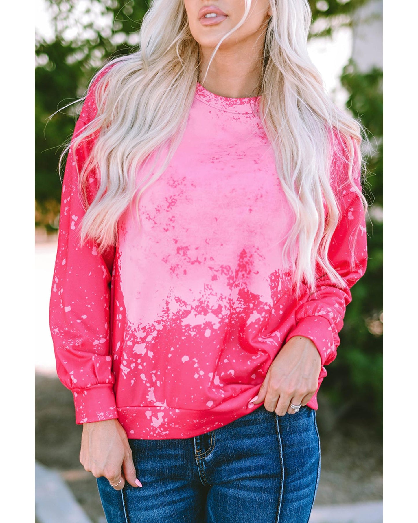 Azura Exchange Long Sleeve Tie Dye Pullover Sweatshirt - M