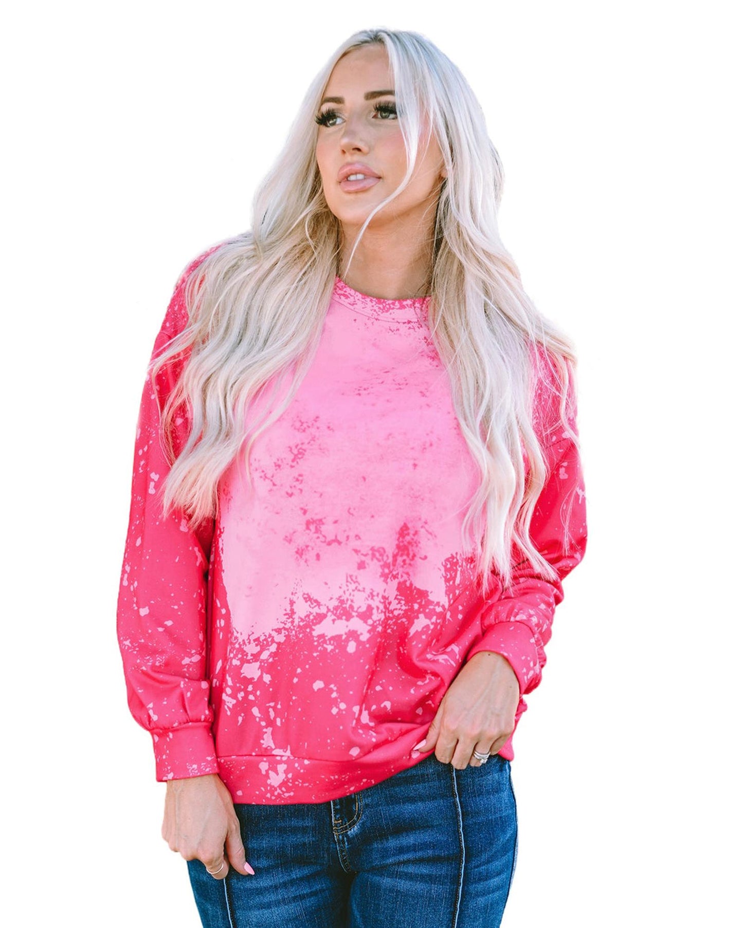 Azura Exchange Long Sleeve Tie Dye Pullover Sweatshirt - M