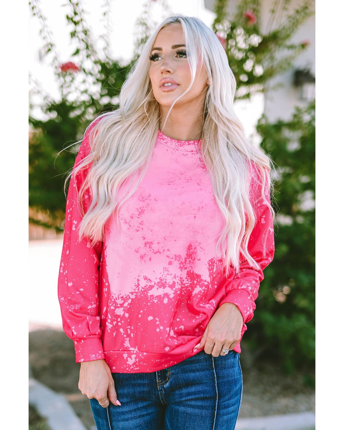 Azura Exchange Long Sleeve Tie Dye Pullover Sweatshirt - M