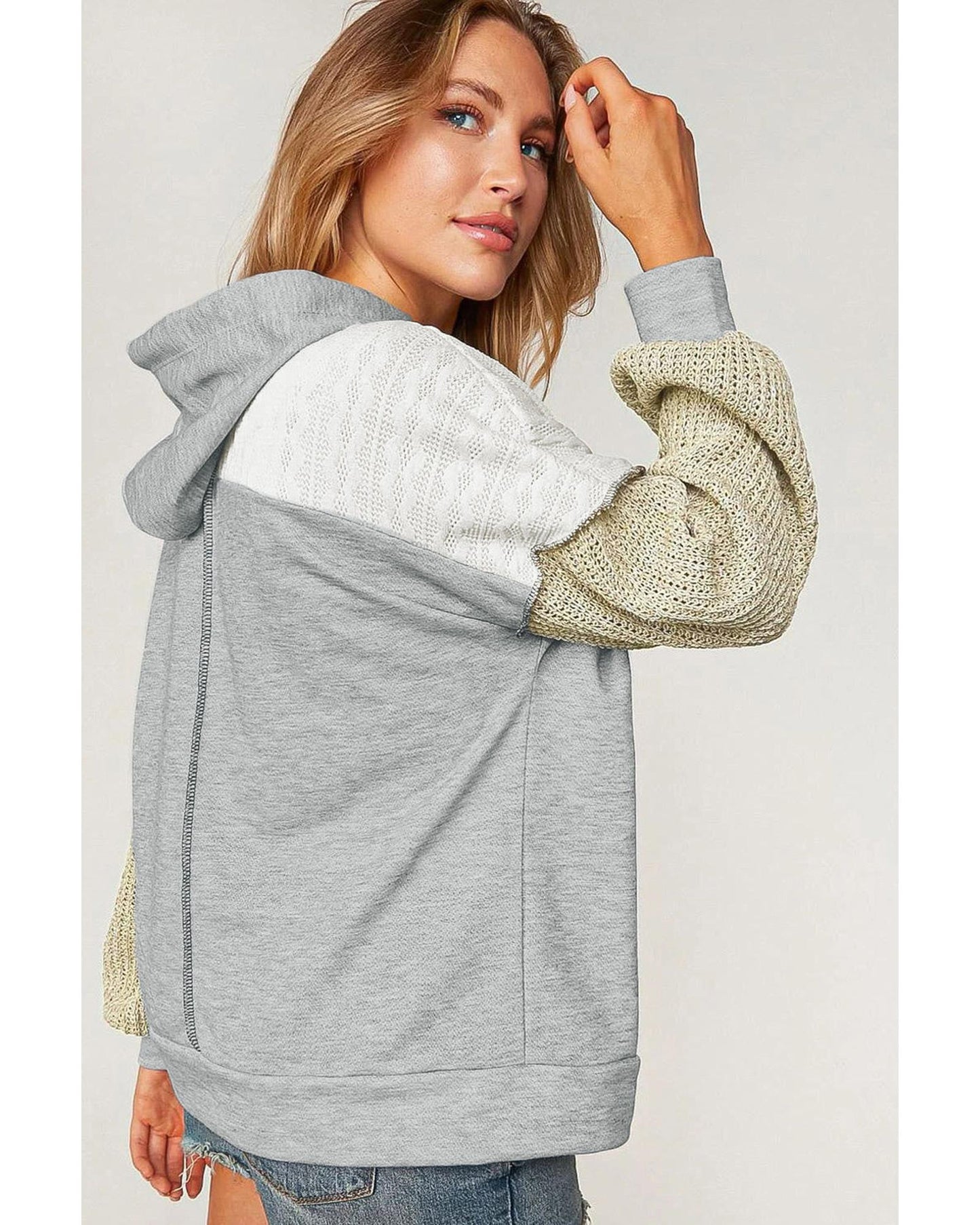 Azura Exchange Colorblock Patchwork Pullover Hoodie - L