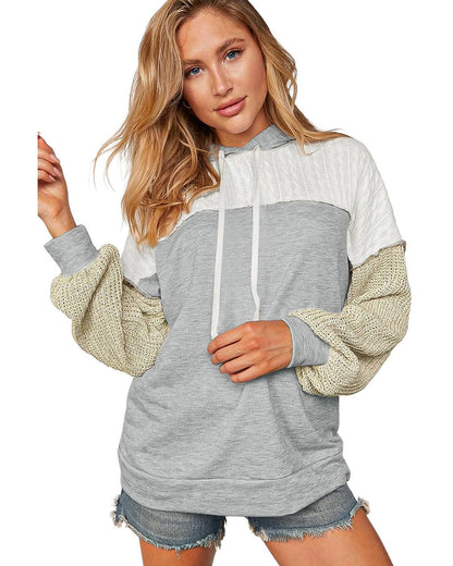 Azura Exchange Colorblock Patchwork Pullover Hoodie - L