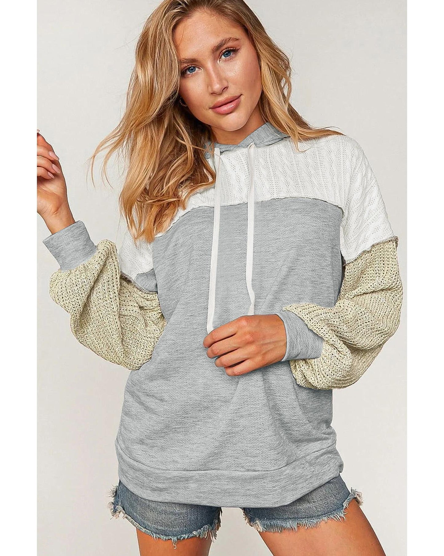 Azura Exchange Colorblock Patchwork Pullover Hoodie - L