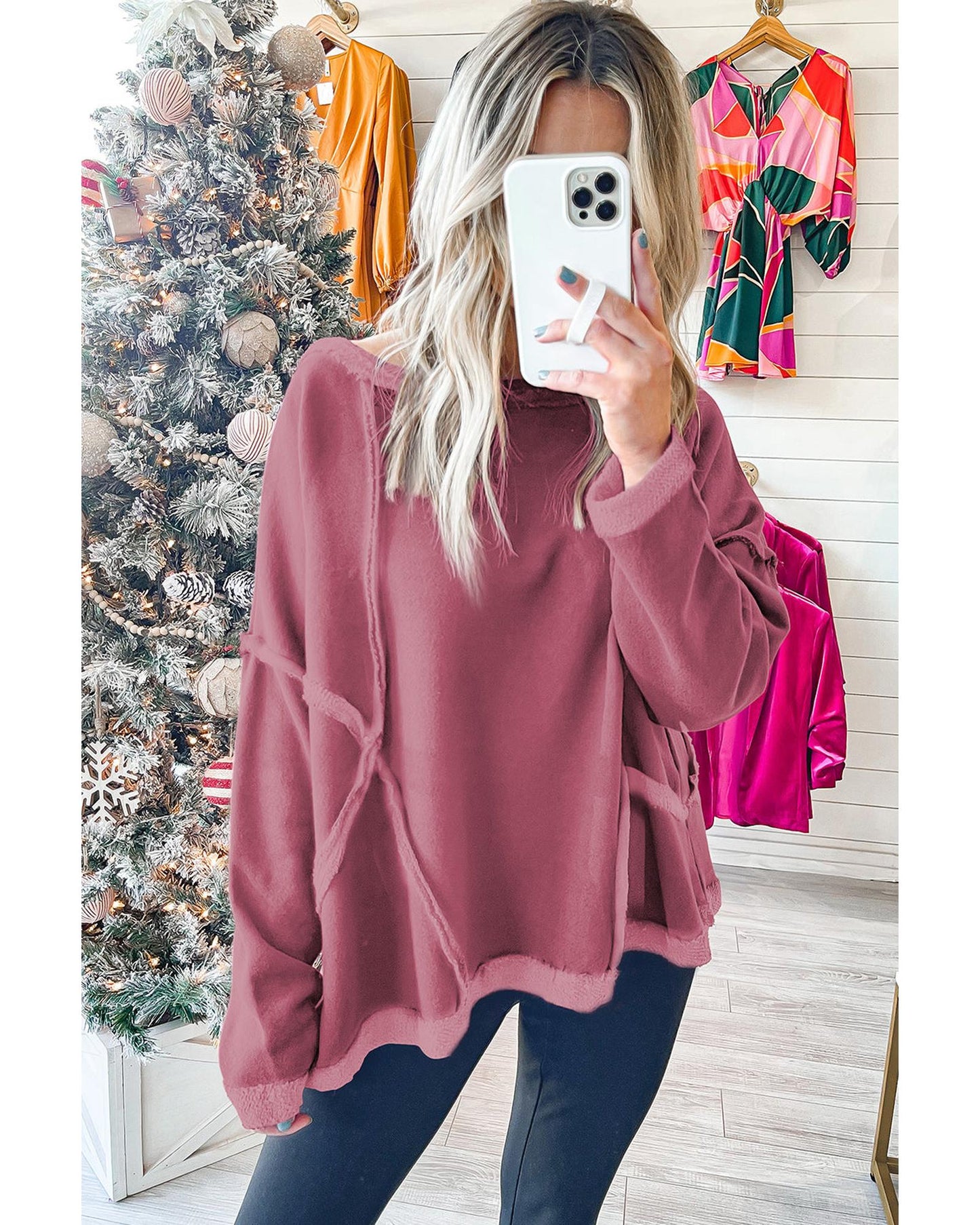 Azura Exchange Relaxed Fit Drop Shoulder Oversized Sweatshirt - L