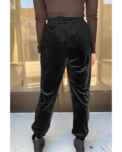 Azura Exchange Luxurious Velvet Jogger Pants - L