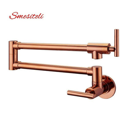 2023 Brushed Gold Kitchen tap Wall Mounted Pot Filler Single Cold Water inlet