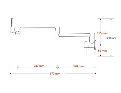 2023 Brushed Gold Kitchen tap Wall Mounted Pot Filler Single Cold Water inlet