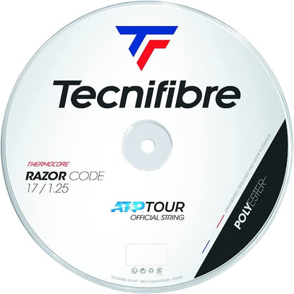 Tecnifibre Razor Code Tennis String Reel 1.25mm 17 Gauge 200m Coil - Blue Strings