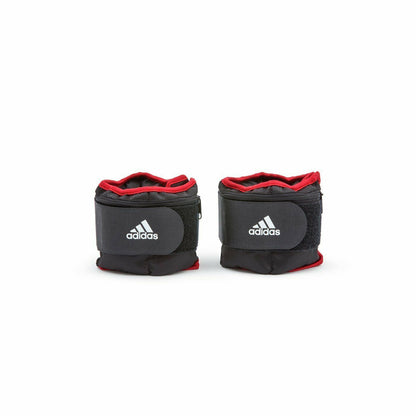 Adidas Adidas Adjustable Ankle Weights (2 x 1kg) Gym Training Workout - Black/Red