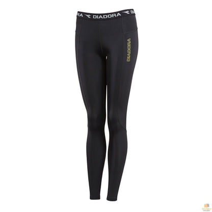 DIADORA Ladies Compression Sports Full Length Tights Gym Yoga - Black - 8