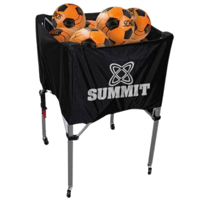 Summit Ball Carry Cart Portable Basketball Netball Rack Sports Case Kart Trolley - Black