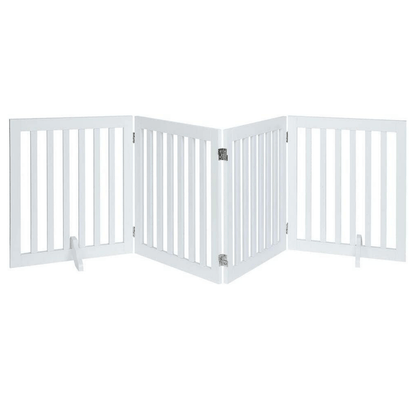 Four Panel Freestanding Dog Gate, White