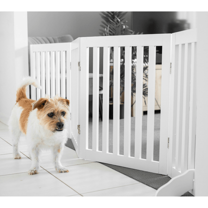 Four Panel Freestanding Dog Gate, White