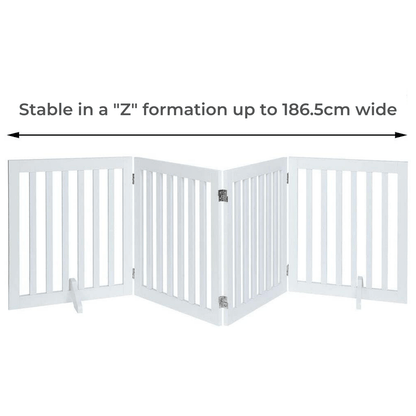 Four Panel Freestanding Dog Gate, White