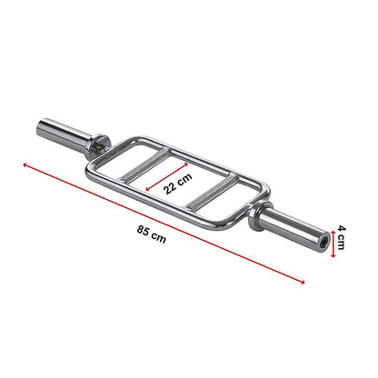 Chrome Olympic Tricep Bar Barbell Heavy Duty with Spring Collars