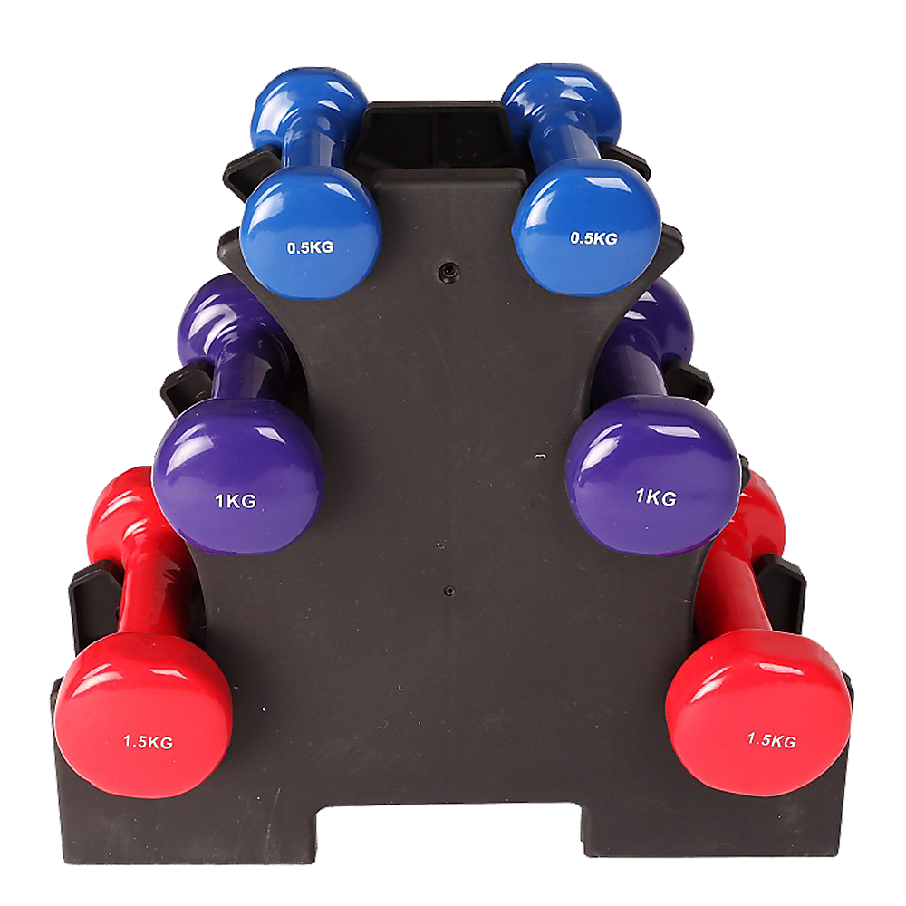 6-Piece Dumbbell Set with Rack